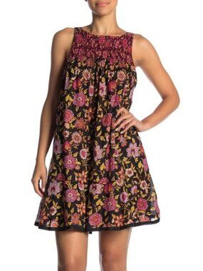 Retro Boho Free People Oh Baby babydoll mini Dress